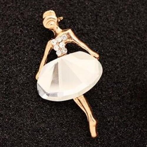 Hot Fashion Jewelry Wholesale Temperament Ballet Girl Cartoon Metal Glass Crystal Brooches For Women Brooch Pins Jewelry 2021