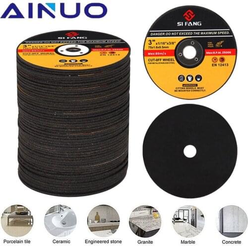 3" Metal Cutting Discs 75mm Cut Off Wheels Fiber Cutter Reinforced Resin Blade Flap Sanding Grinding Angle Grinder 1-50Pcs