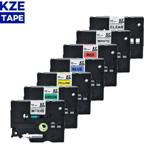 12mm Multicolor Strong Adhesive label tape tze tape for Brother p-touch printers as Tze-S231 tze-s131 tzes431 tze-s531 tze-s631