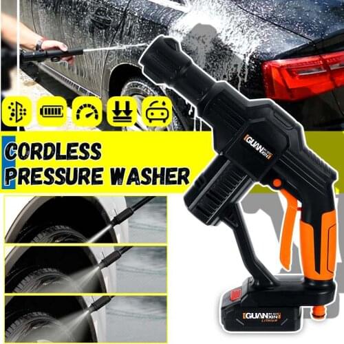 GX-8 20V High Pressure Car Washer Wireless Auto Spray Water Car Cleaning Gun Handheld Cleaner EU Rechargeable Lithium Battery