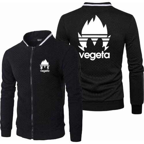 2021 New Mens Anime Vegeta Logo Jacket Spring Autumn Long Sleeve Fashion Sportswear Casual Zipper Hoody Male Sweatshirts