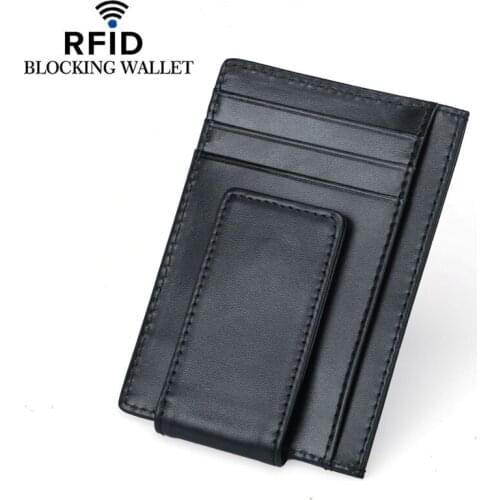 Wholesale 2019 Men Card Holder Real Leather Credit Card Holder Fashion Id Holders Thin Card Wallet Purses& Wallets