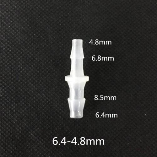 6.4-4.8mm plastic connector, hose adaptor, reducing connector, pipe fitting