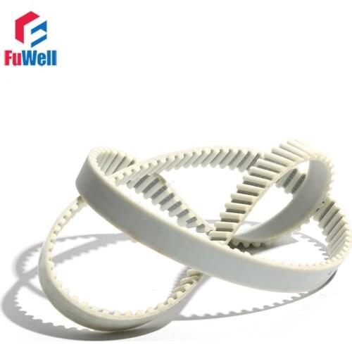 HTD5M Closed Loop Timing Pulley Belt White PU 15/20/25/30mm Width Transmission Belt 3110/3120/3140/3150mm Polyurethane Gear Belt