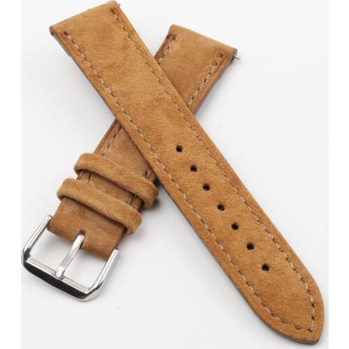 Onthelevel Leather Watchband Suede Vintage Watch Strap 18mm 19mm 20mm Tan Brown Gray Blue Soft Wristband Belt Accessories #BF