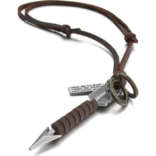 Silver-color Alloy Marron Arrow Vintage Adjustable Pendant Necklace 16 ~ 26 Inch Chain Male