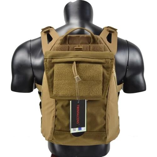 TwinFalcons Tactical Pack Zip-On Panel for Tactical Vest Military Molle Zipper Pack Tactical Pouch Bag 1000D Cordura TW-P038
