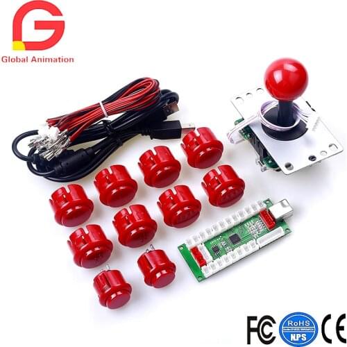 CY-3103 PC PS3 Android XBOX 360 For Windows 4 In 1 USB to Joystick Arcade Game Controller DIY Kit for 1 Player USB Joystick