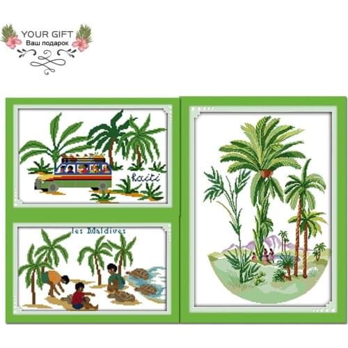 Your Gift F940F941F942 Counted and Stamped Home Decor Seaside Needlework Needlepoint Embroidery DIY Cross Stitch kits