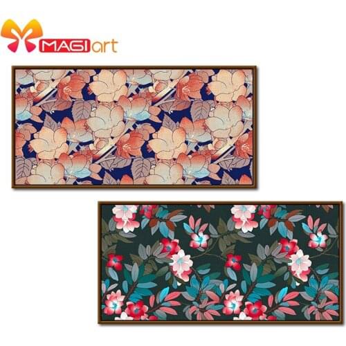 Cross stitch kits Embroidery needlework sets 11CT water soluble canvas patterns 14CT Oil painting A scene of blossoms-NCMF017