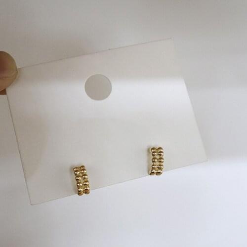 WTLTC Small Multi Mini Ball Hoop Earrings for Women Beaded Charms Hoops Earrings Fashion Dotted C Shaped Earrings 12mm Jewelry