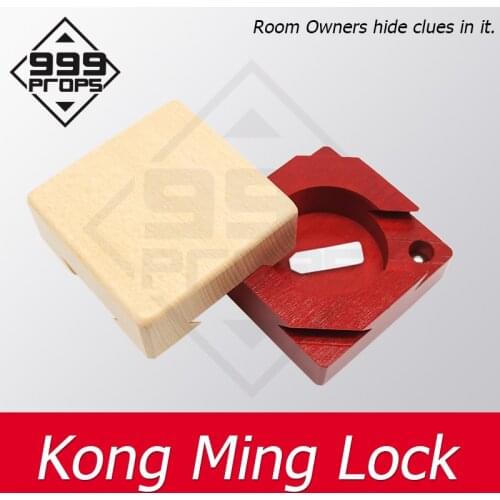 Puzzle locked Kong Ming Lock for hidden clues Escape room game 3D wooden prop box puzzle ancient intellectual lock supplier