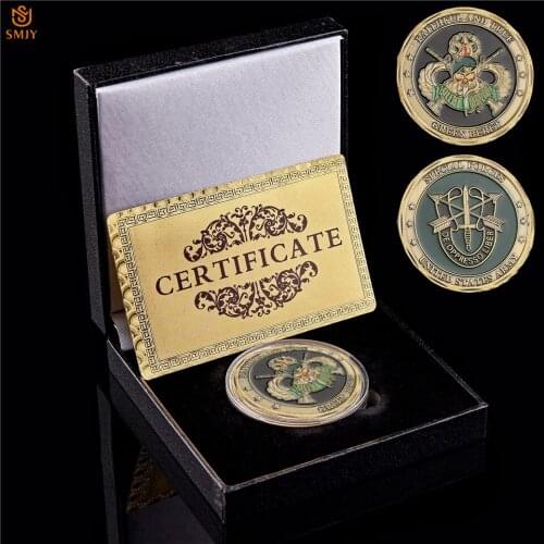 USA Army Special Forces Anniversary Coin Green Beret Free Nations US Military Bronze Token Coin Collection Decorative Jewelry