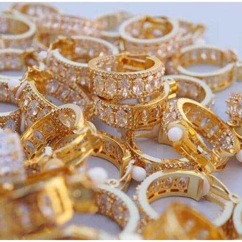 Amorita boutique gold plated crystal fashion women clip earrings