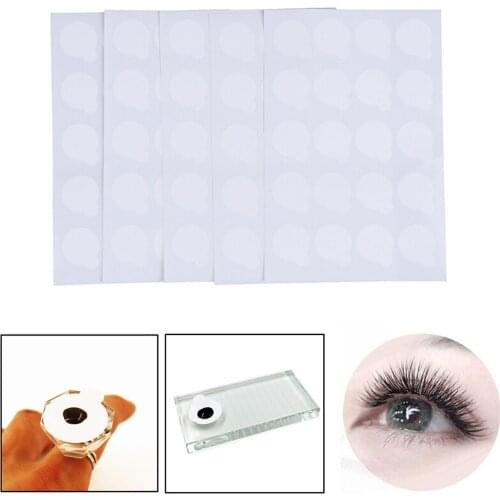 100pcs 2.5cm Disposable Waterproof Eyelash Glue Holder Pallet Eyelash Extension Glue Pads Stand On Eyelash Jade Stone