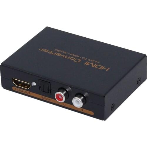 1080P HDMI-compatible Audio Extractor Optical Toslink SPDIF + RCA L/R Stereo Analog Audio Out 6.75Gbps Converter Splitter