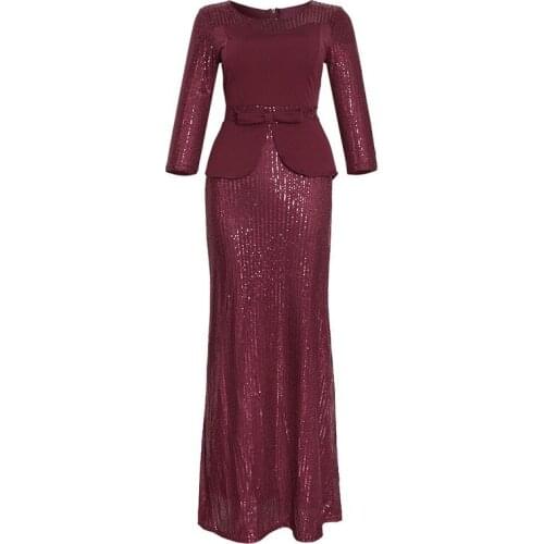2021 African Sequin Red Dress Clothes Africa Evening Party Dress Super High Quality Women Dress Plus Size Clothing for Women