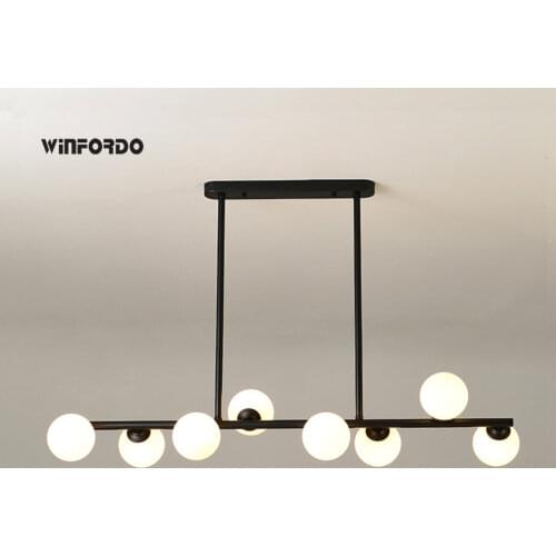 2021 Chandelier Suspension Horizontal Glass Balls Hanging Lamp Office Front Desk Lights Winfordo Lighting