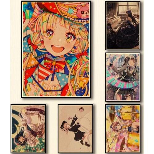 50 Designs Anime BanG Dream! Girls Band Party! Kraftpaper Poster Artwork Fancy Wall Sticker for Coffee House Bar 1