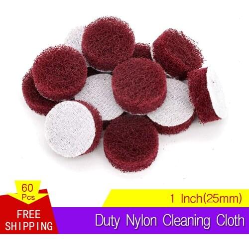 60 PCS 1 Inch Multi-purpose Flocking Scouring Pad 400-800 Grit Industrial Heavy Duty Nylon Cloth for Polishing & Grinding