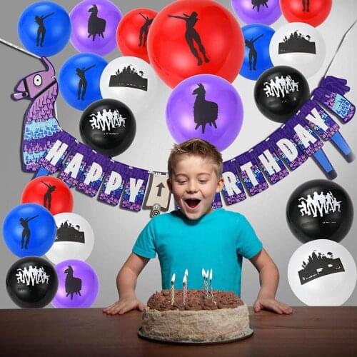 Banner Balloon sGame Balloon Llama Gamepad Boy Game on Foil Balloon Birthday Party Decorations Kids Game Controller Balloons