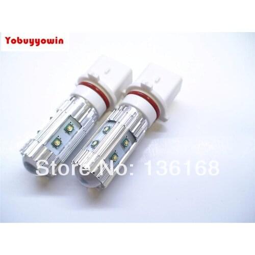 Free Shipping TWO Amber Orange Canbus 50W P13W 10x Cree XP-E Chips LED Fog Daytime Running Lights bulbs