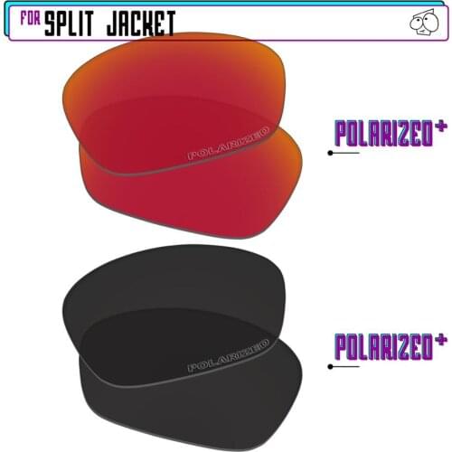 EZReplace Polarized Replacement Lenses for - Oakley Split Jacket Sunglasses - BlackPPlus-RedPPlus