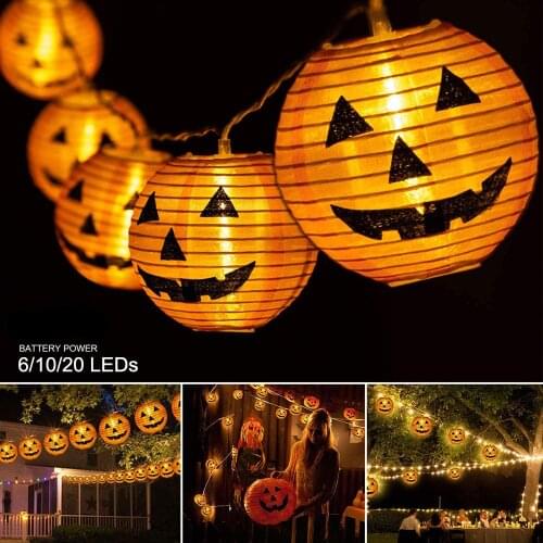 Halloween String Lights Pumpkin Lanterns String Lights Holiday Lights Halloween Party Decor Ghost Skull Led Fairy String Lights