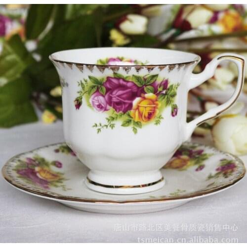 GUCI WEDDING Tangshan 15 pieces of bone china coffee tea set set bone china coffee cup ceramic gift