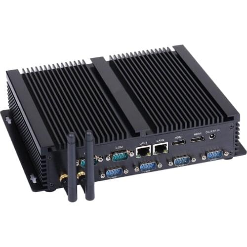 Fanless Industrial PC,Mini Computer,Windows 10,Intel Core I3 5005U,[HUNSN MA05I],(Dual WiFi/2HD/4USB2.0/4USB3.0/2LAN/6COM)