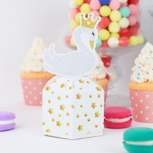 Swan Candy Box Birthday Glitter Topper Swan Party Decoration Birthday Swan Glitter Paper Cake Topper Birthday Decorations Part