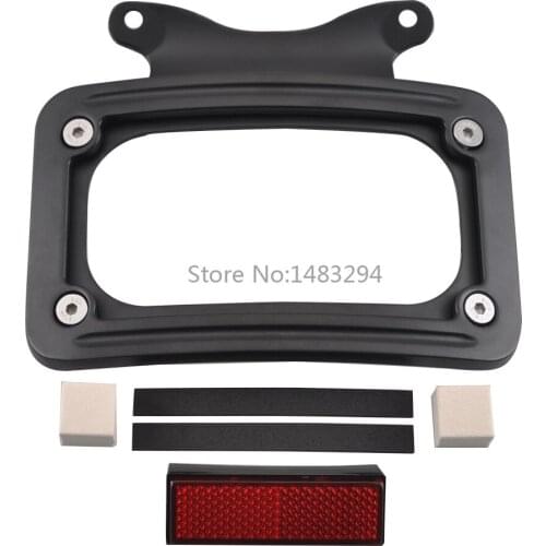Motorcycle License Plate Frame Bracket Black Aluminum For 10-19 Harley FLHX FLHXS FLHXSE FLTRX FLTRXS Models