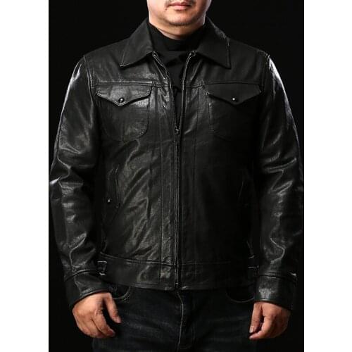 LLH600 Rock Can Roll Read Description! Asian Size Mens Good Quality Stylish Genuine Sheep Leather Jacket