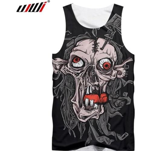 UJWI Man Hipster Eyeball Skull Fashion Tank Top 3D Printed Harajuku Big Size Streetwear Leisure Recommend