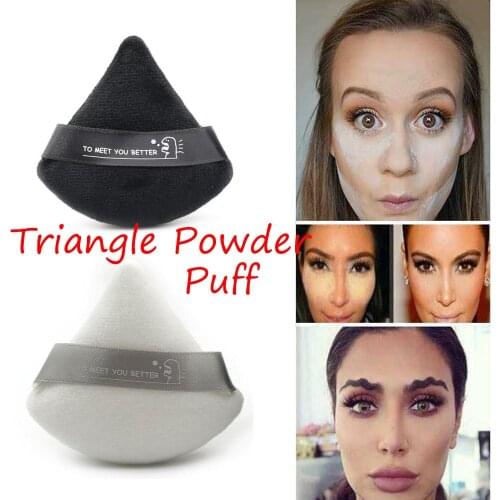 1/2 Pcs Super Soft Triangle Velvet Powder Puff Pizza Flours Mini Face Makeup Washable Lightweight Sponge Cosmetics