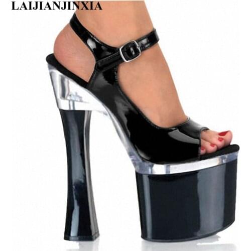 New sexy women platform high heel shoes 18cm high heel motorcycle spool heel Dance Shoes