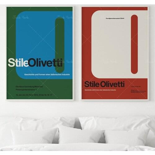 OLIVETTI Medieval Modern Poster Printing Bauhaus Helvetica Armin Hoffman Massimo Vignali Paul Rand Switzerland