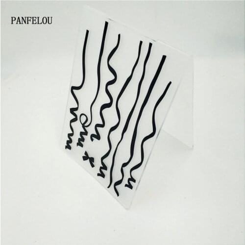 PANFELOU Easter Curved lines Embossing folders Plastic For Scrapbooking DIY Template Fondant Cake Photo Album Card Making
