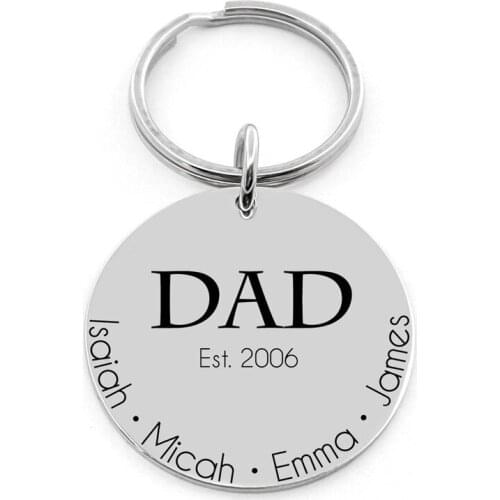 Personalized Key Chain Gift For Dad Grandpa Gift Key Chain for Men New Dad Gift Custom Keyring Engraved Key chain