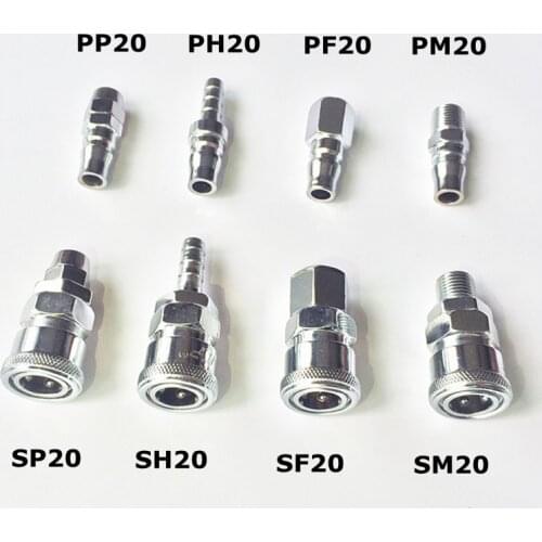 Pneumatic fitting C type Quick connector High pressure coupling PP20 SP20 PF20 SF20 PH20 SH20 PM20 SM20 work on Air compressor