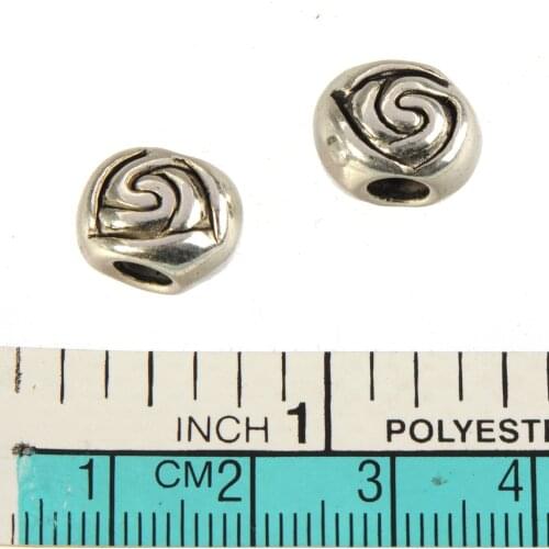 Spacer Beads Charms Bracelets Handmade Crafts DIY Silver Slider Flower Rose Double Flat Metal Jewelery Accessories 12*9mm 20pcs