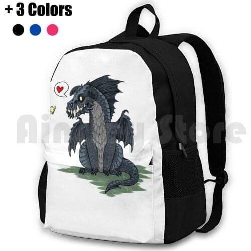 D&D Black Dragon Outdoor Hiking Backpack Riding Climbing Sports Bag Dragon Dragon Art Dnd D D And Pathfinder Rpg Games Reptile