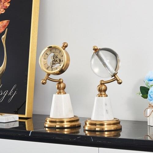European style light luxury clock table clock American luxury retro creative office desk clock wine cabinet home furnishing deco