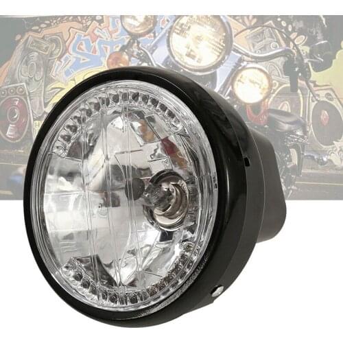 Universal 7Inch H4 Round Motorcycle Headlight Turn Signal Light Flasher 35W 12V Amber LED Head Lamp For Motorbike Accessories