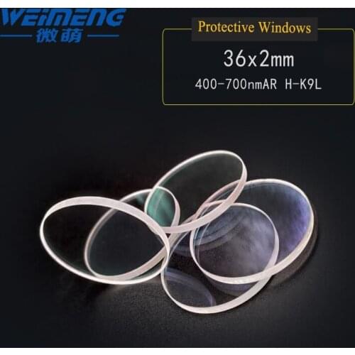 Weimeng 36*2mm 400-700nmAR Laser Protective window circular & plano H-K9L material for laser cutting welding engraving machine