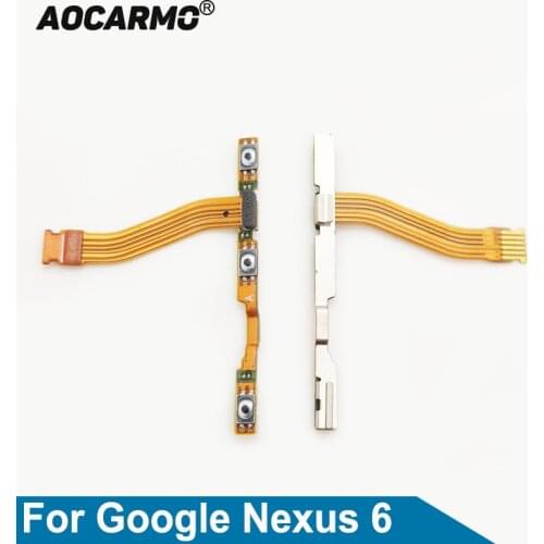 Aocarmo For Motorola Moto Google Nexus 6 XT1100 XT1103 Power On/Off Volume Up/Down Button Flex Cable Replacement Parts