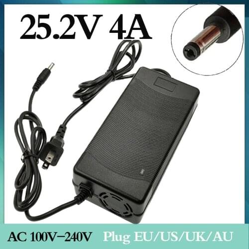 25.2V 4A DC Lithium Battery Charger for14500 14650 17490 18500 18650 26500 Polymer lithium battery Pack