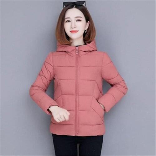 2021 Autumn Winter Jacket Hooded Short Coat Women Plus Size 4XL Overcoat Solid Cotton-padded Clothes Female Parka Outerwear