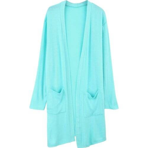 2021 Spring Summer Air Conditioning Shirt Womens Medium-long Long-sleeve Loose Female Cardigan Thin Outerwear Ropa Mujer