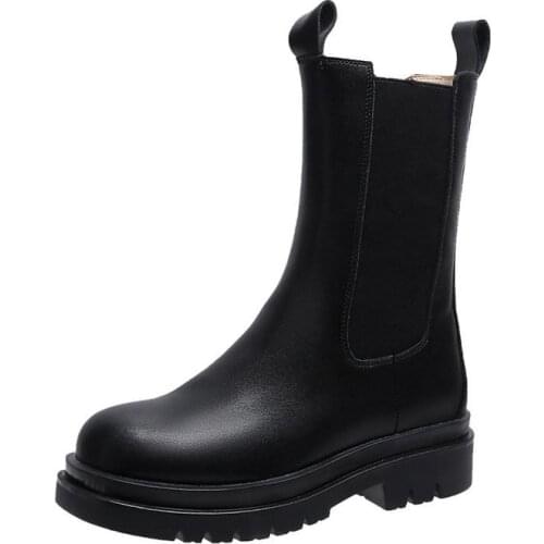 2021 Women Chunky Heel Ankle Boots Woman Shoes Autumn Brand Designer Chelsea Boots Female Platform Boots Lasdies Fashion